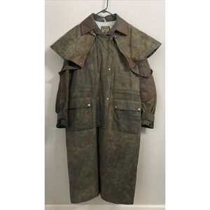 Down Under Duster Trench Coat Men XL Cattleman Oilskin Shooting Australia